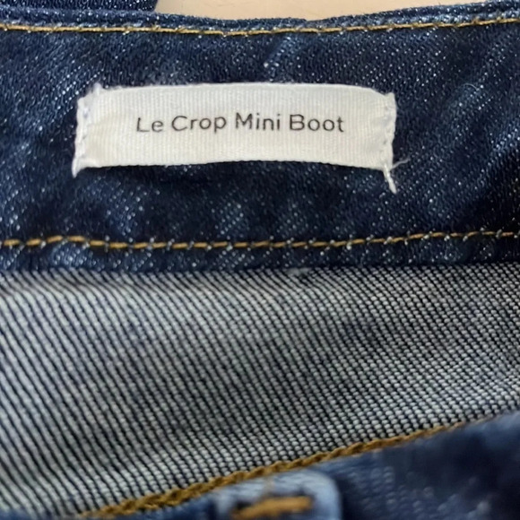 Frame Denim Le Crop Mini Boot Fringed Hem Dark Wash Jeans - Size 26 - Picture 6 of 9